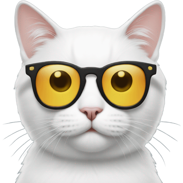 White Cat with sunglasses  emoji