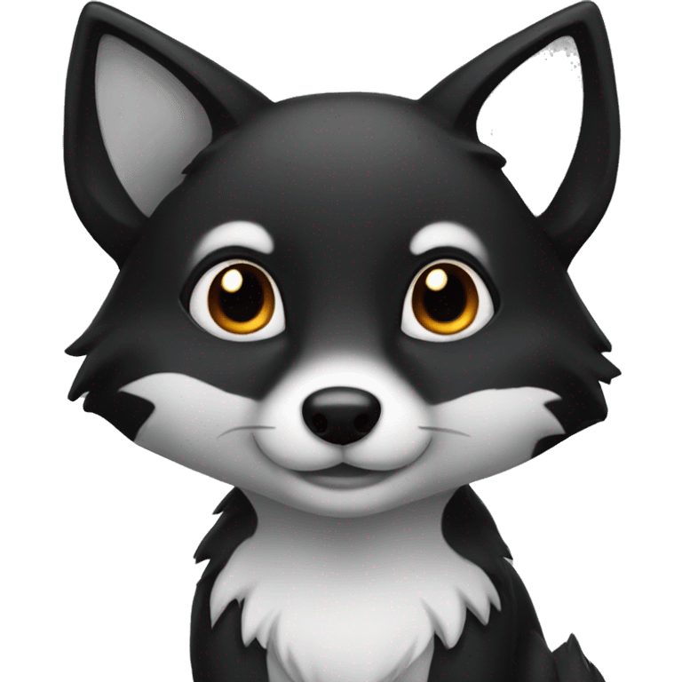 cute black fox  emoji