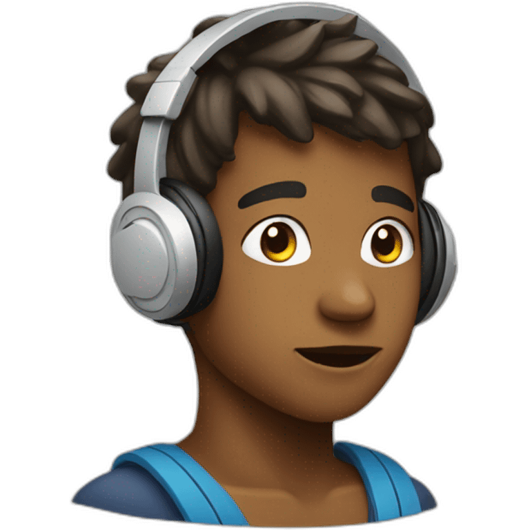 streaming boy with headphones emoji