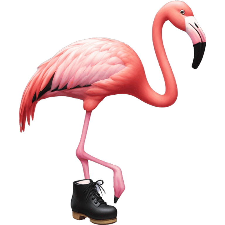 Flamingo with tap shoes  emoji