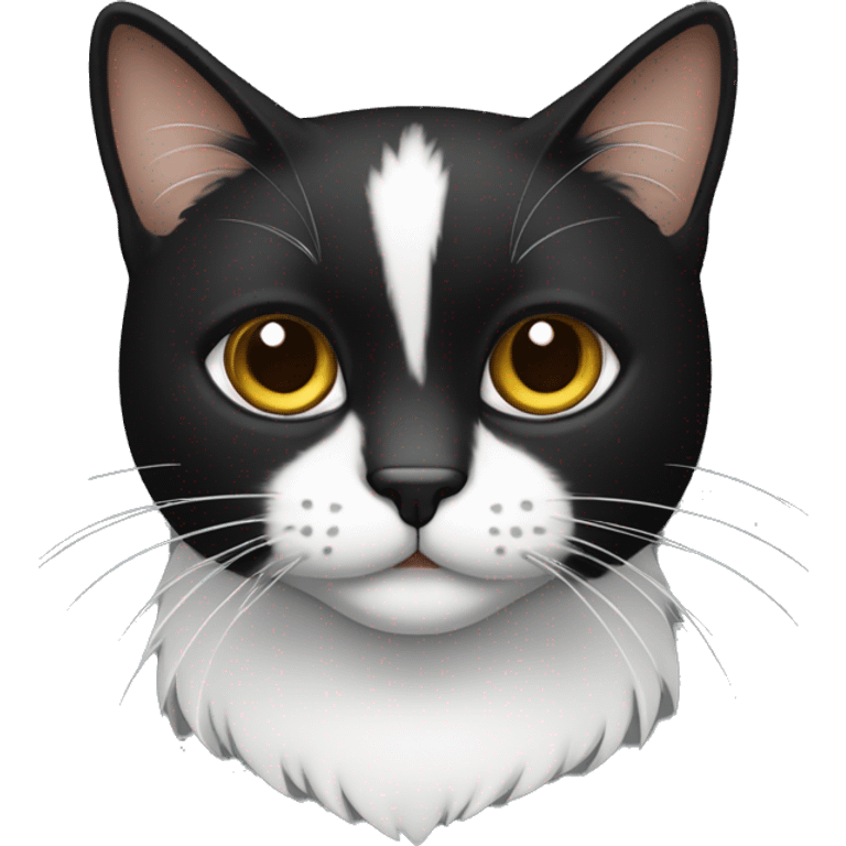 Gato frajola, branco e preto, fofo, apaixonado emoji