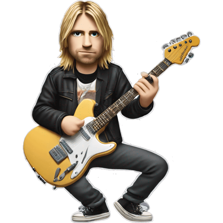 Kurt Cobain holds an electric guitar emoji