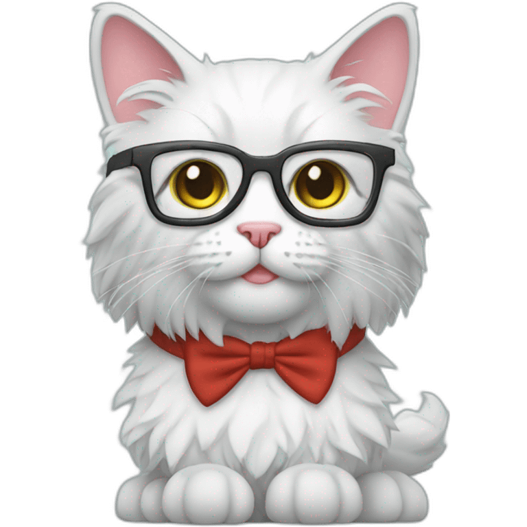 fluffy nerd cat emoji