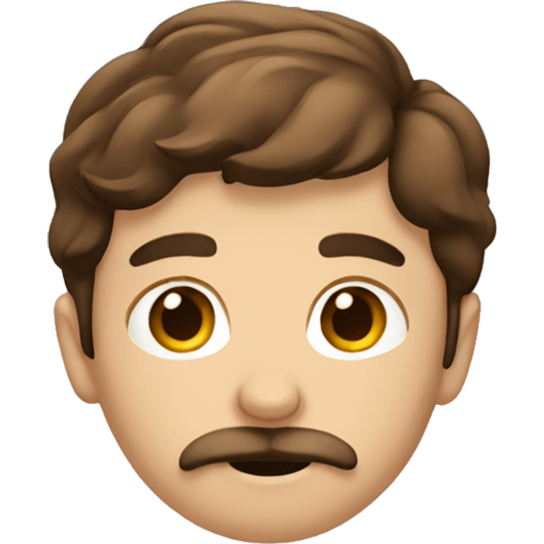 brown-haired boy with mustache emoji