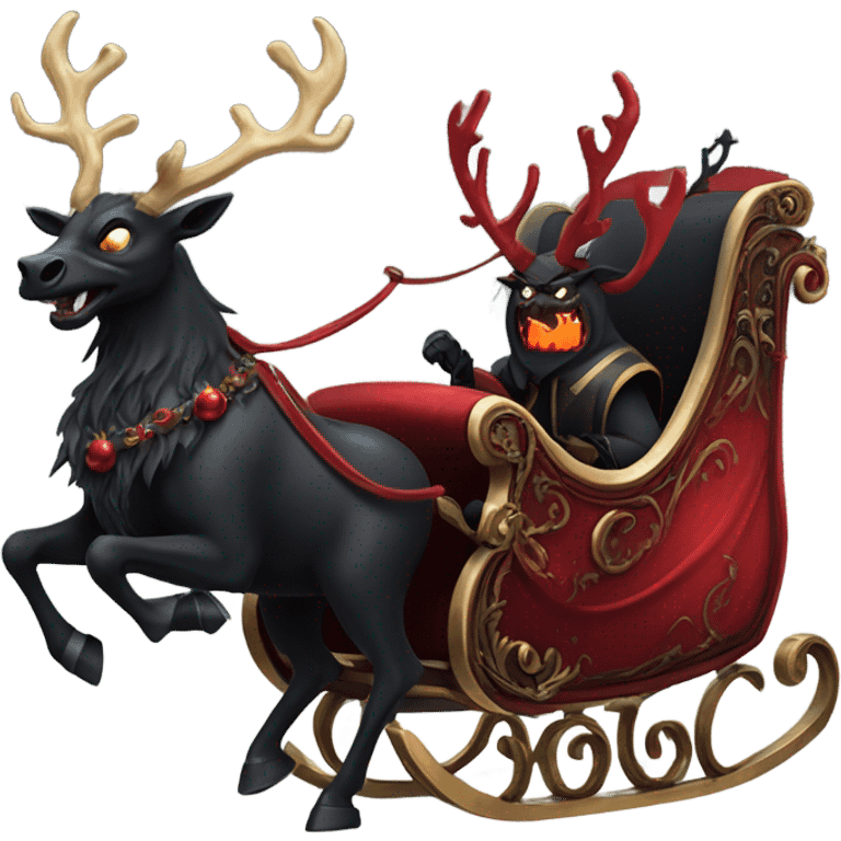 Satan’s scary sleigh flying to town  emoji