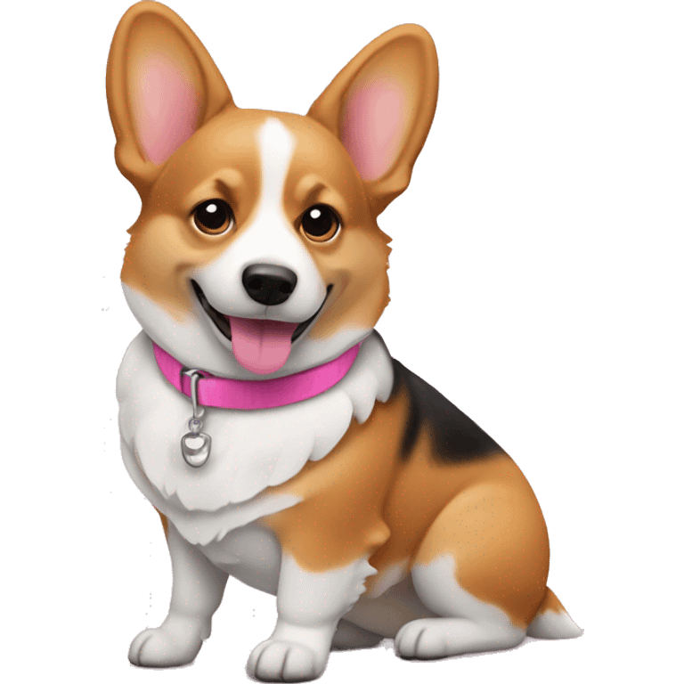 Corgi with pink collar emoji