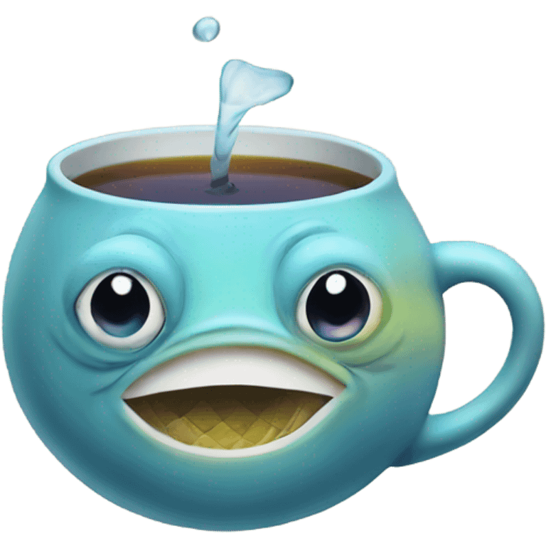 Fish sipping tea emoji