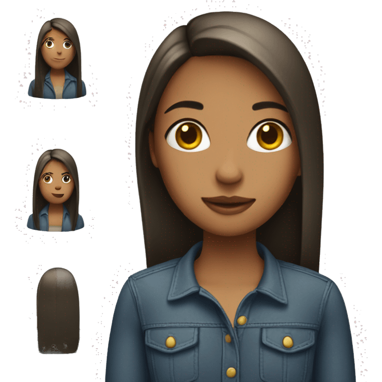 Girl with straight hair, emoji