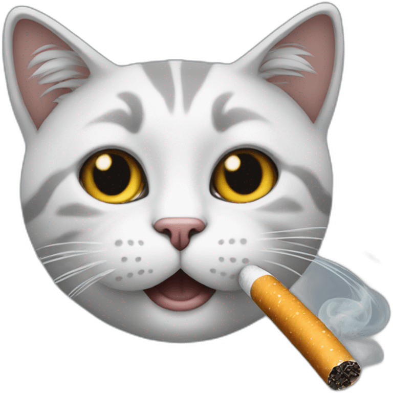 Un chat qui fume une cigarette emoji