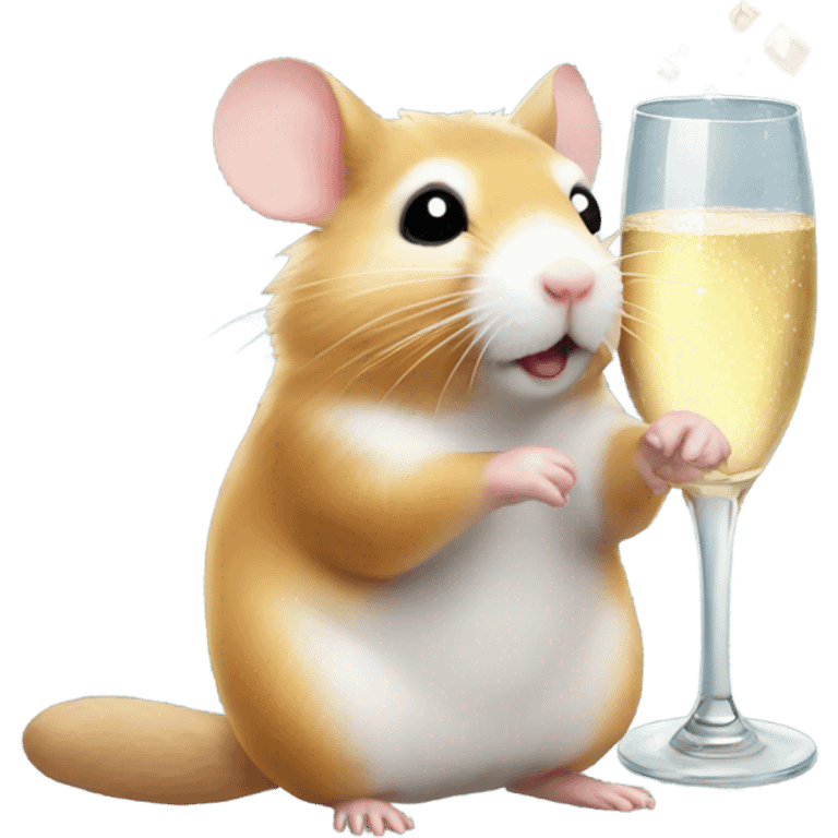 hamster christmas with champagne emoji