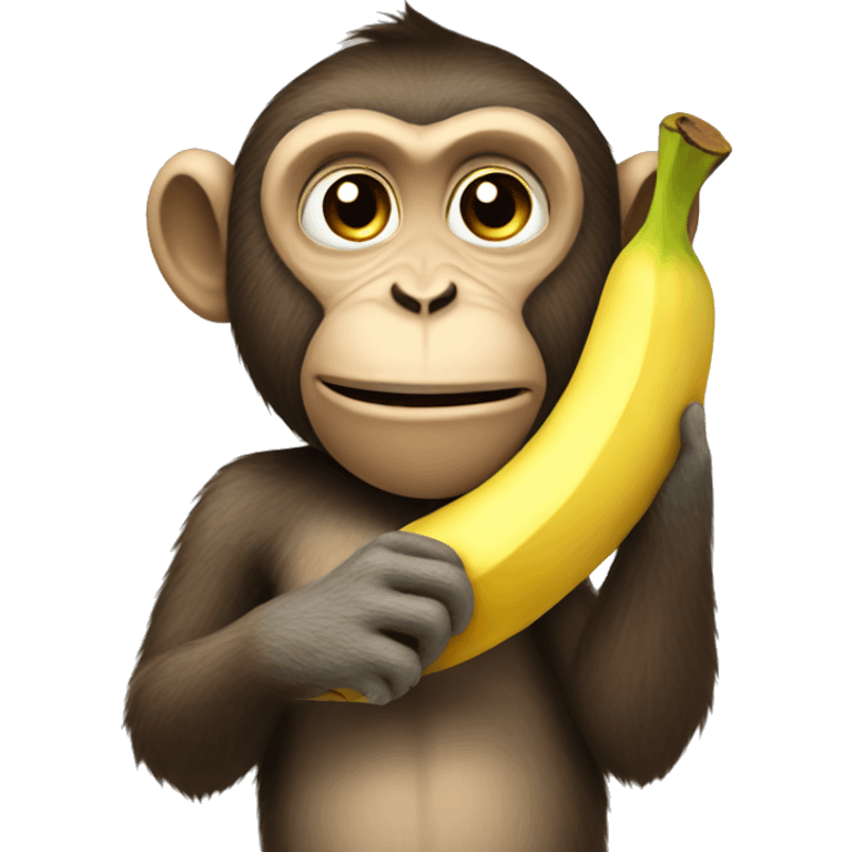 Monkey holding a banana emoji