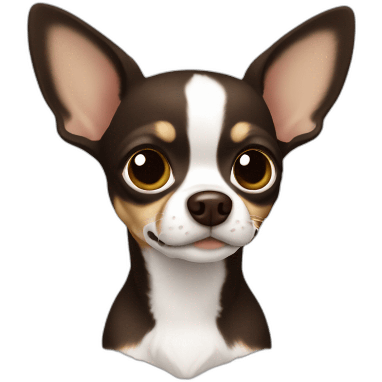 Chihuahua dark brown white emoji