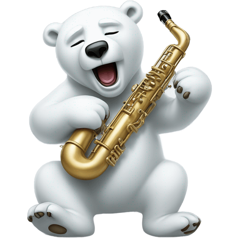 Polar bear playing clarinet  emoji