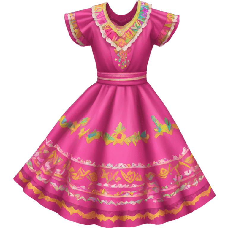 A pink Jalisco folklorico dress emoji