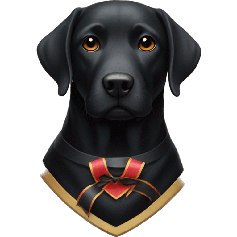 black shield with blacklabrador and ribbon emoji