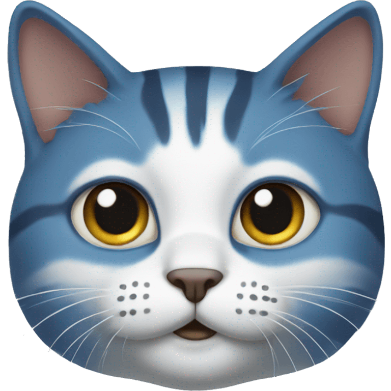 Cat with blue far without ears emoji