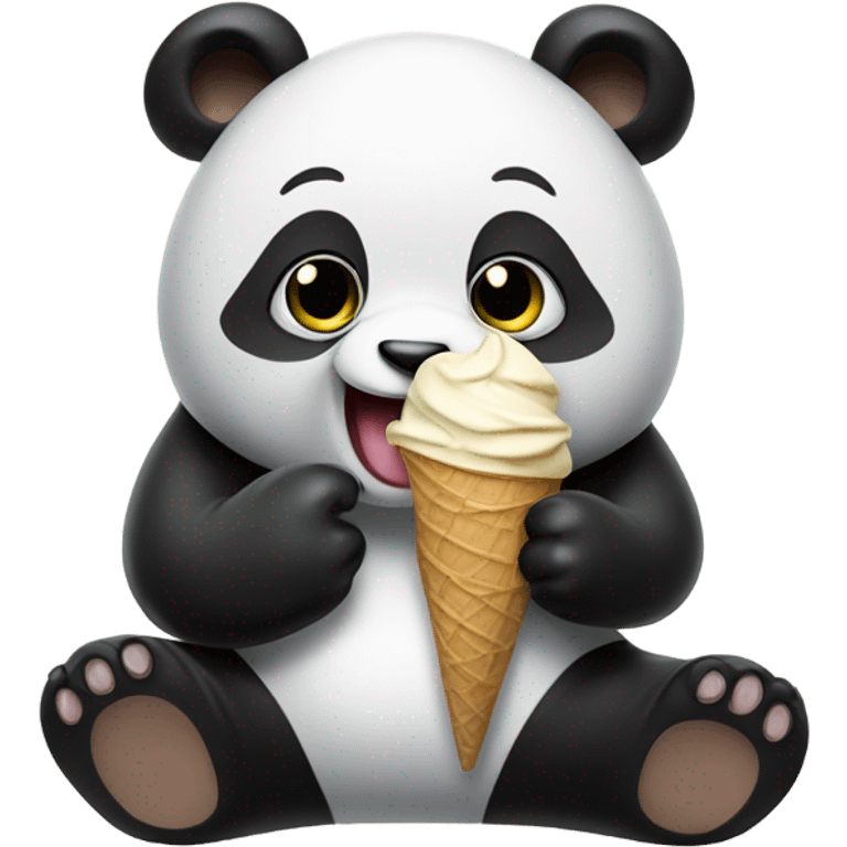 Panda eating ice cream emoji