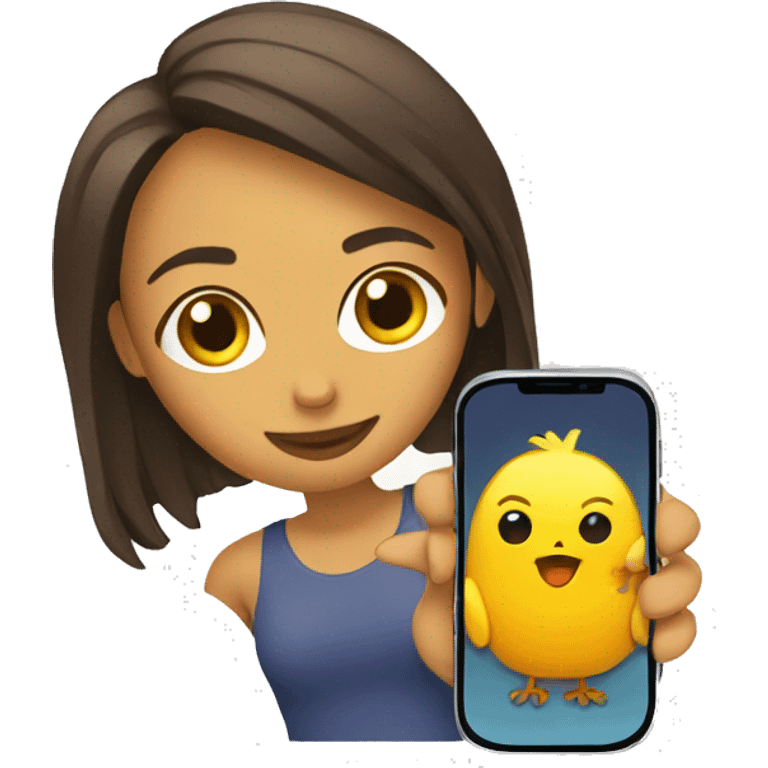 Chica con celular emoji