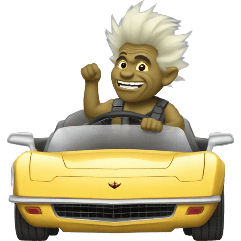 Troll driving a corvette  emoji