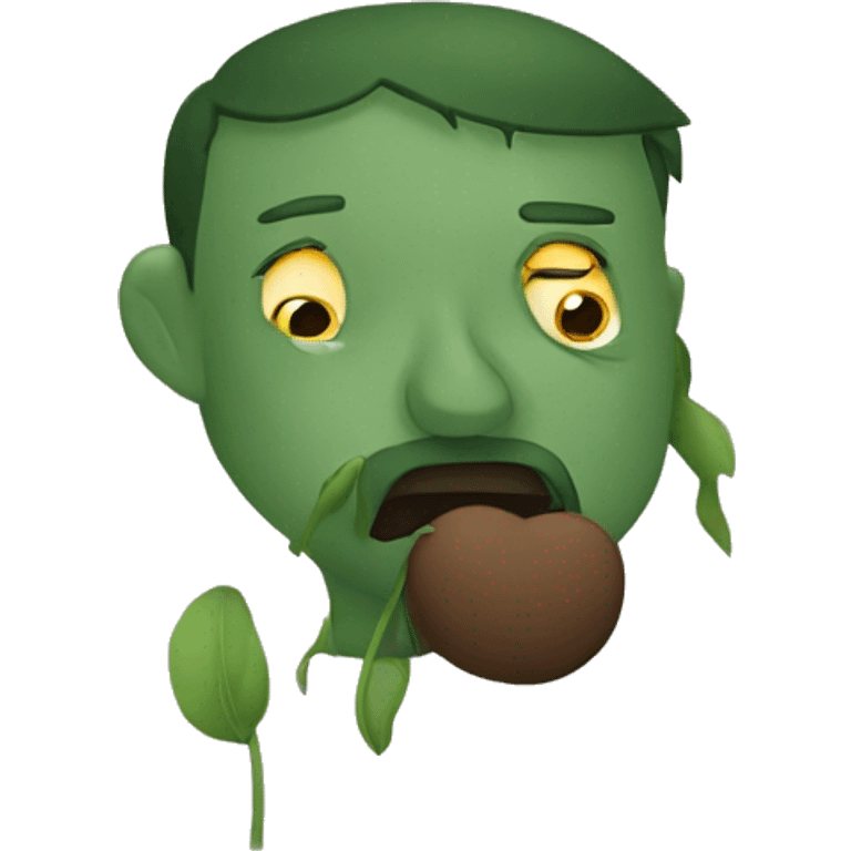  a depressed man kissing silphium emoji