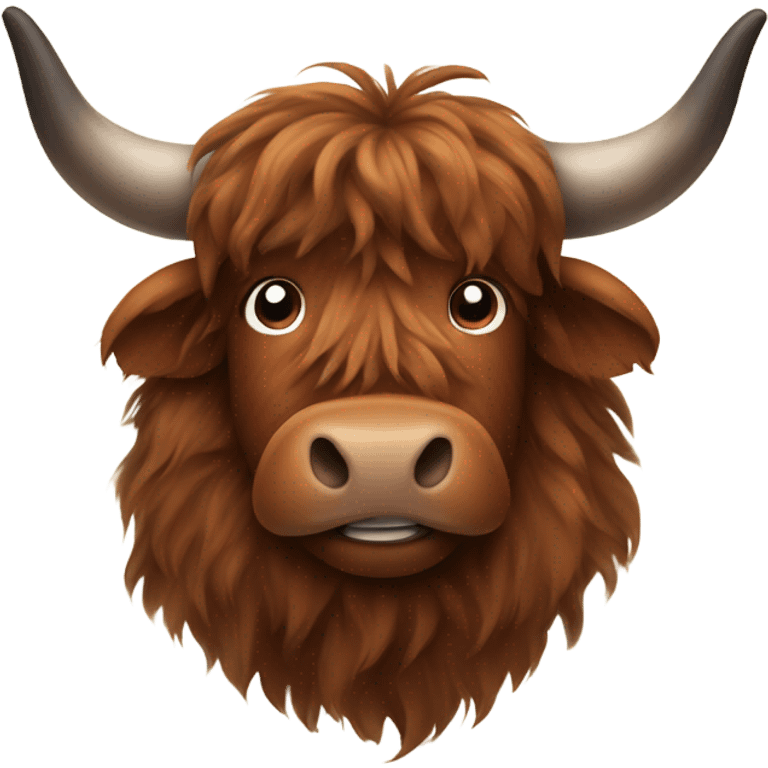 Dark brown Highland cow emoji