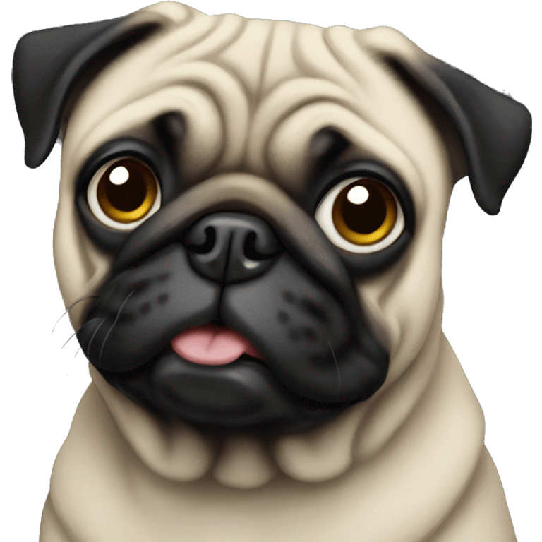 Pug black emoji