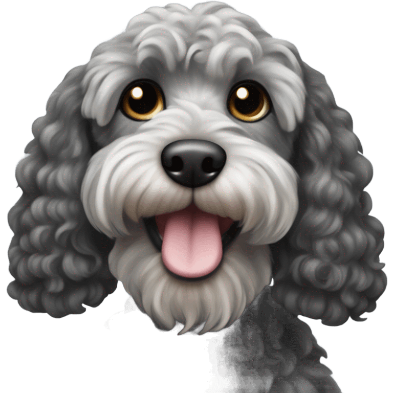 black  and grey cockapoo  emoji