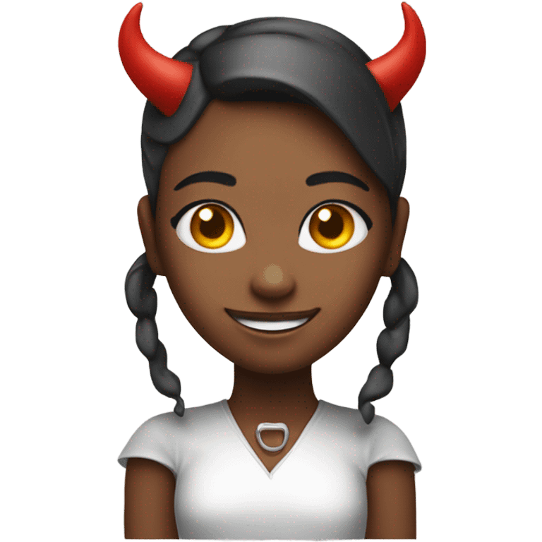 smiling girl devil with a halo above her head emoji