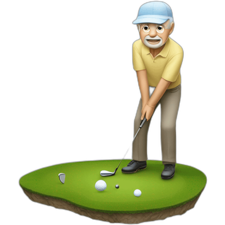 Un vieux debile qui fait du golf emoji