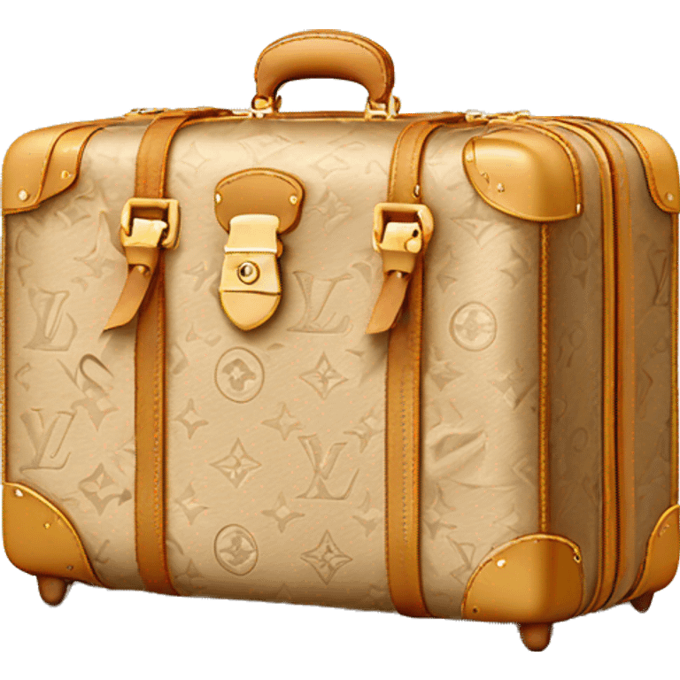 Beige luxurious Luis Vuitton luggage emoji