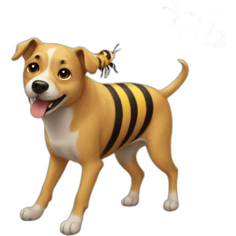 Dog stepping on a bee emoji