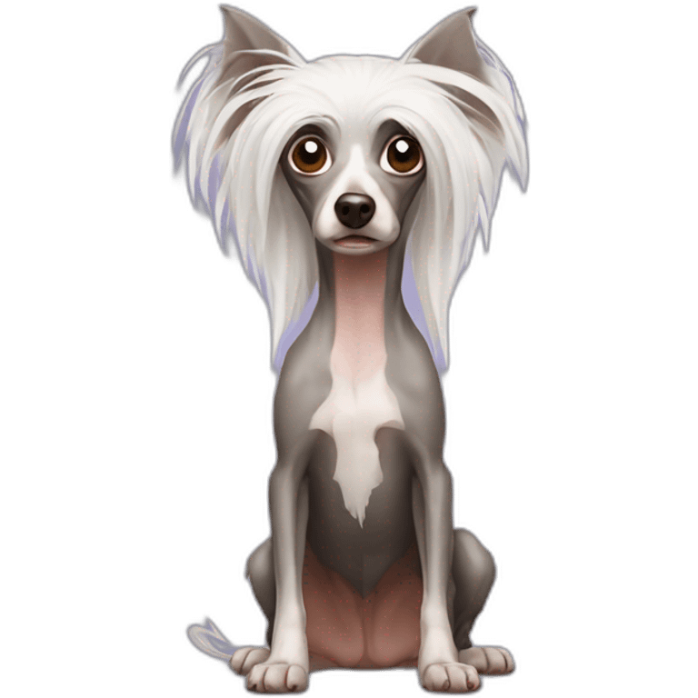 scared Chinese Crested emoji