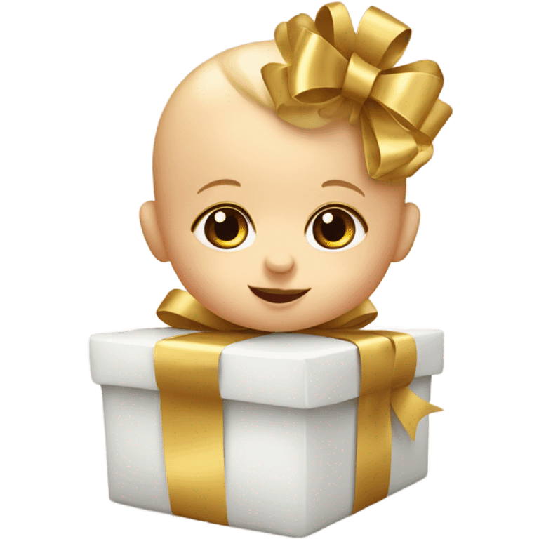 baby  gifts with gold bow  emoji