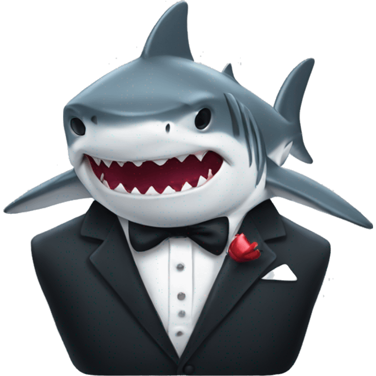 shark wearing tuxedo emoji