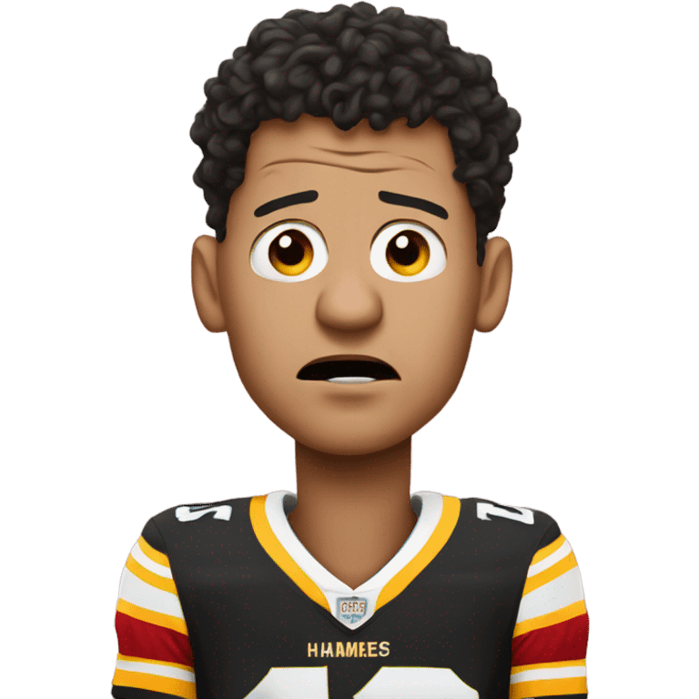 Patrick Mahomes crying to a referee  emoji