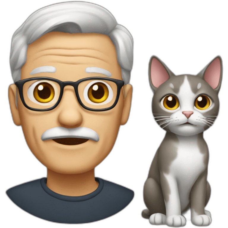 cat with oldman emoji