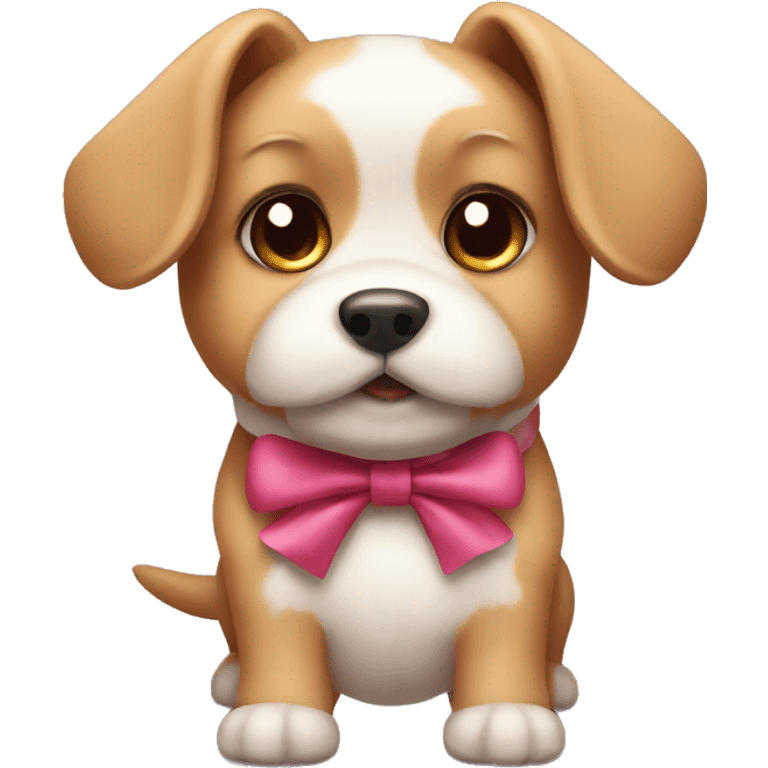 Cute dog with a bow emoji