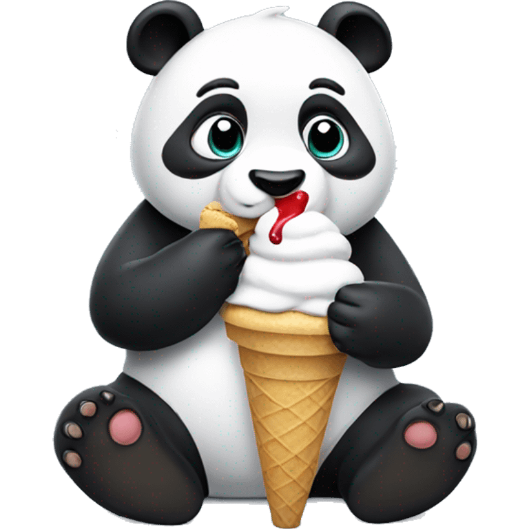 Panda eating ice cream emoji