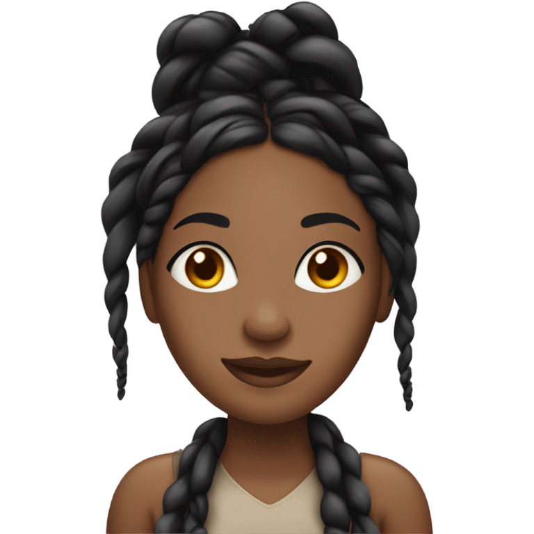 black woman with black braids and lashes emoji