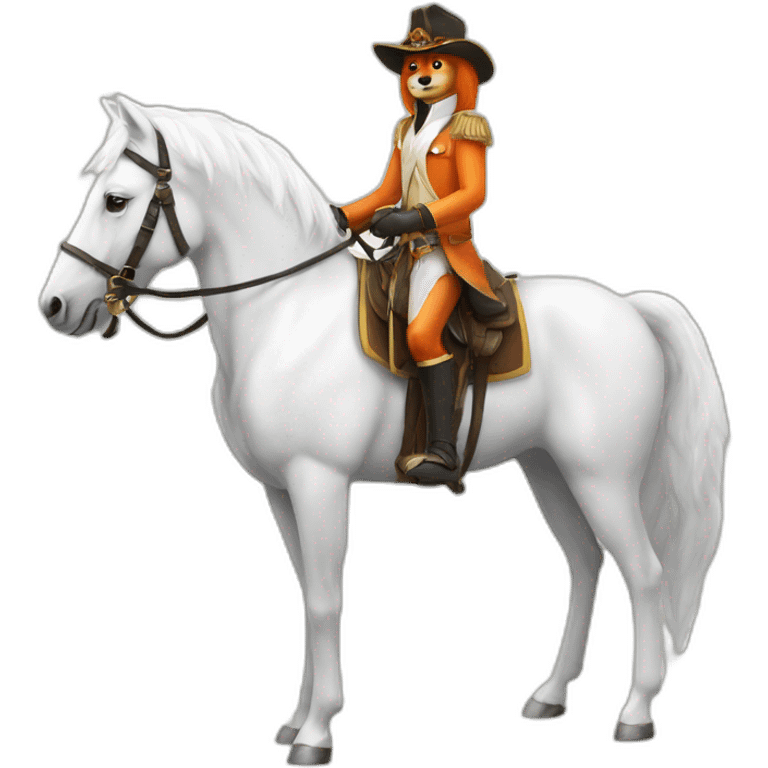 hot fox on a white horse emoji