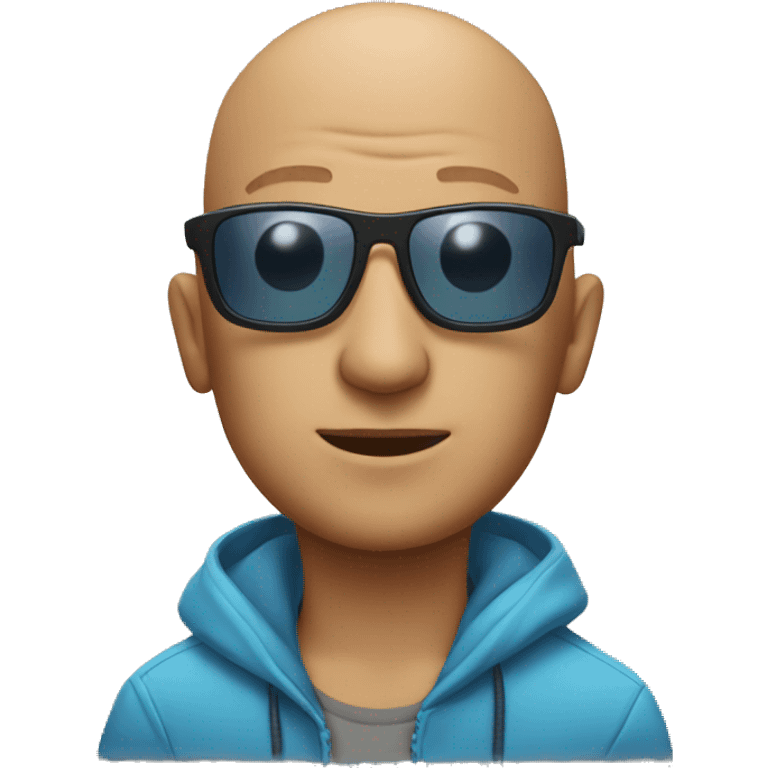 bald man in water sunglasses emoji