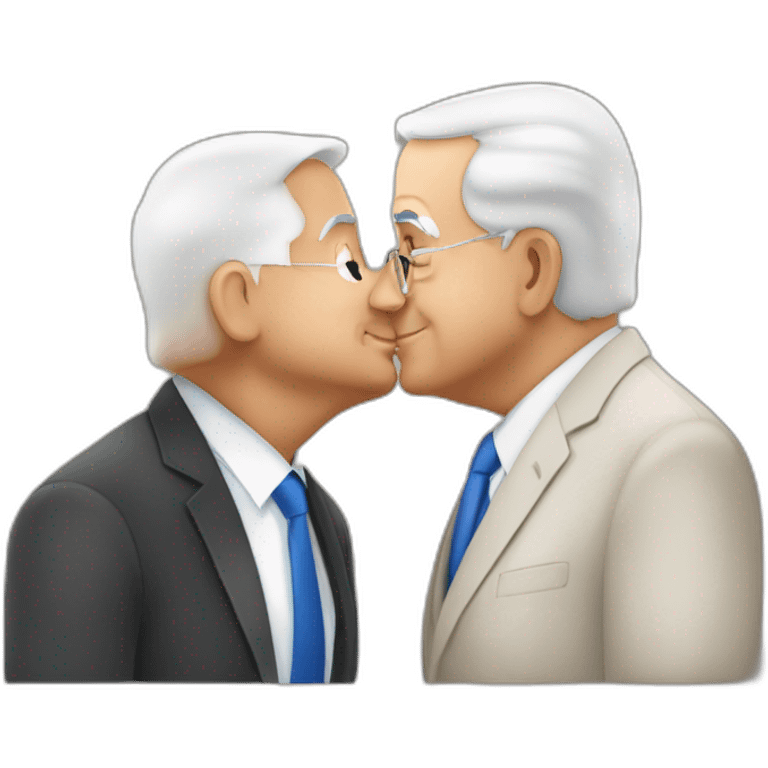 Mahmoud-Abbas-french-kissing-benjamin-Netanyahu emoji