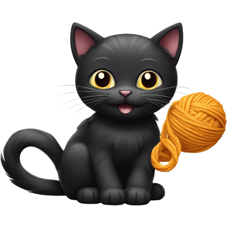 black cat play emoji