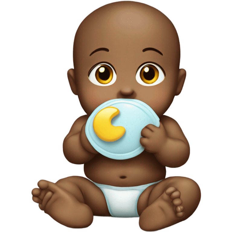 Baby with a pacifier emoji