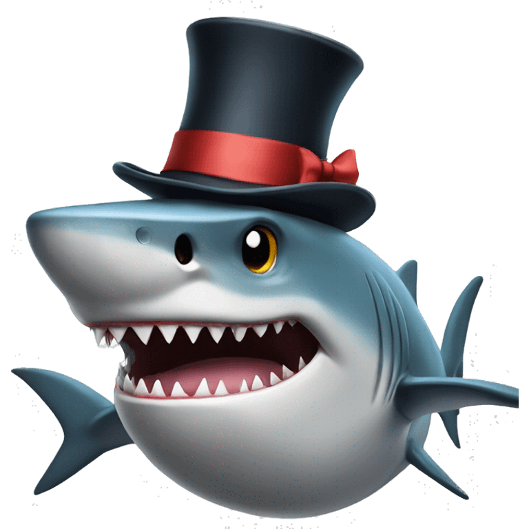 shark with tophat emoji