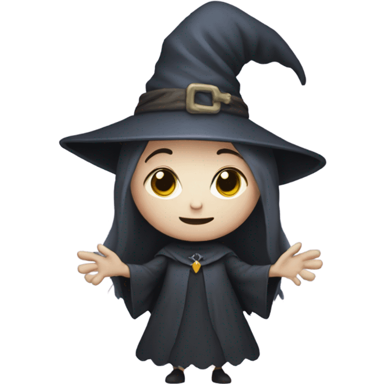 A pale witch who is holding hands with a wizard emoji