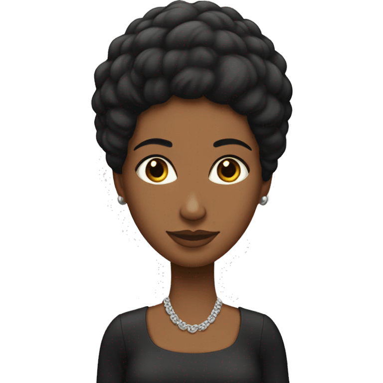 Mujer de piel morena pelo negro largo liso emoji