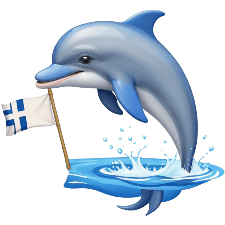 Dolfin carting the Greek flag emoji