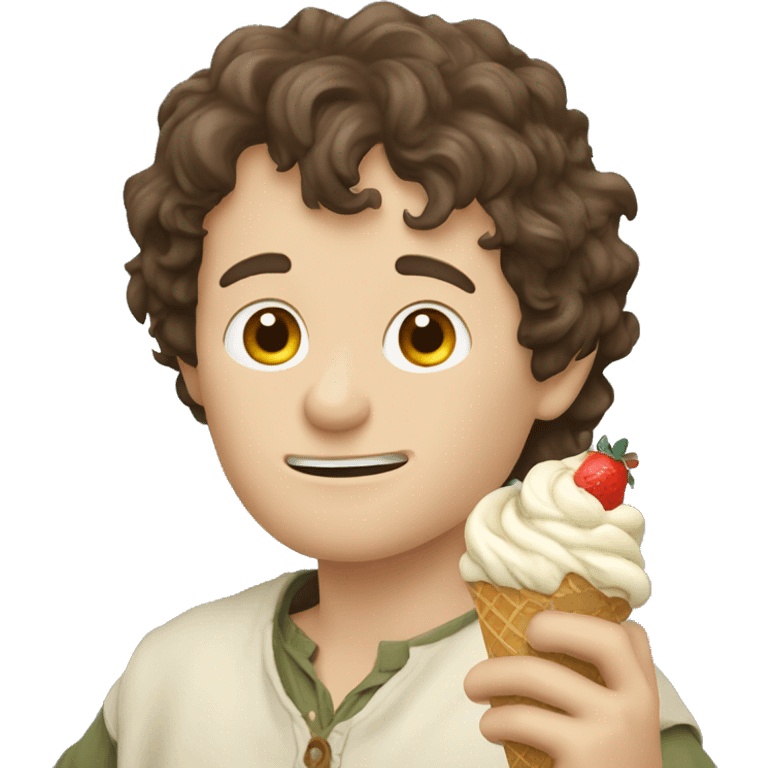 Frodo bagins eating ice cream emoji