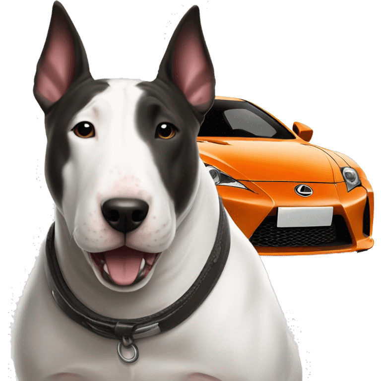 Bull terrier and Lexus Lfa emoji